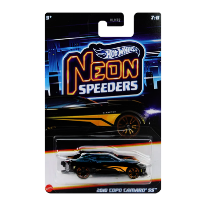 Тематична Машинка Hot Wheels 2018 COPO Camaro SS Neon Speeders 1:64 JCB06 Black - Retromagaz