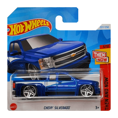 Машинка Базова Hot Wheels Chevy Silverado Then and Now 1:64 HTC67 Blue - Retromagaz