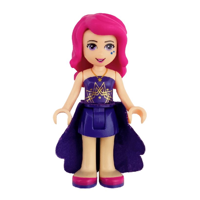 Фігурка Lego Girl Livi Dark Purple Skirt Friends frnd146 Б/У - Retromagaz
