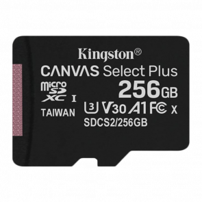 Карта Памяти Kingston Canvas Select Plus UHS-I U3 V30 A1 + SD Adapter 256GB