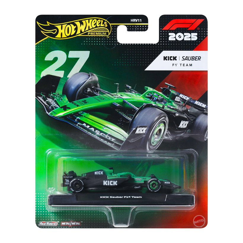 Машинка Premium Hot Wheels KICK Sauber F1 Team (#27 Nico Hülkenberg) 1:64 JKD84 Green - Retromagaz