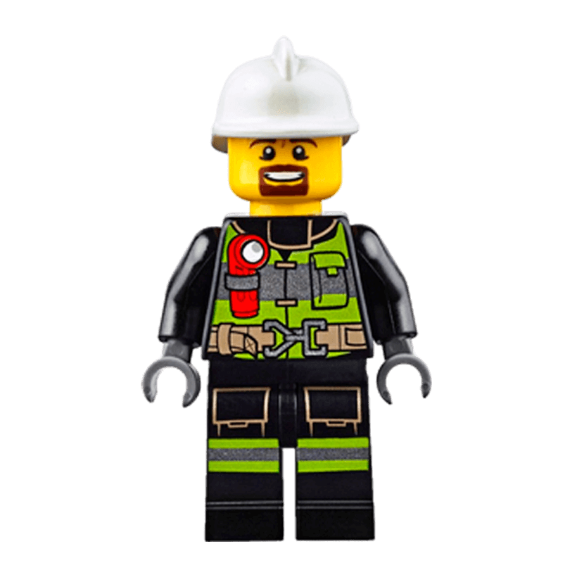 Фигурка Lego Fire 973pb2187 Reflective Stripes with Utility Belt and Flashlight City cty0635 Б/У - Retromagaz