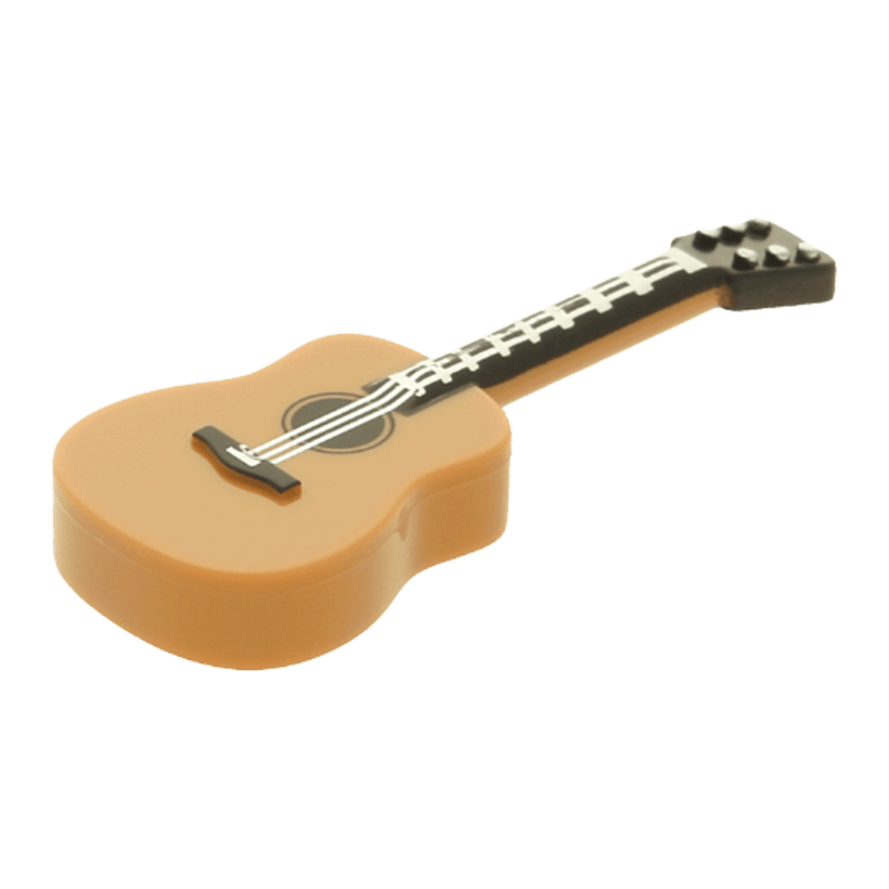 Мистецтво Lego Guitar Acoustic with Black Neck and Silver Strings Pattern 25975pb01 6160320 Medium Nougat Б/У - Retromagaz