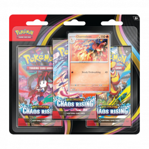 Картки Коллекционная Игра Pokemon Mega Evolution Chaos Rising 3 Pack Blister - Retromagaz