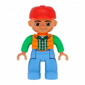 Фигурка Lego Medium Blue Legs Orange Vest Duplo Boy 47394pb166 Б/У - Retromagaz
