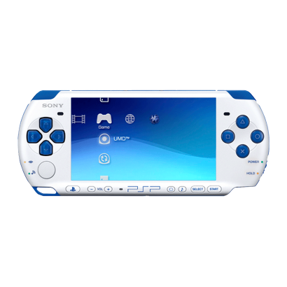 Консоль Sony PlayStation Portable Slim PSP-3ххх Модифікована 32GB White Blue + 5 Вбудованих Ігор Б/У - Retromagaz