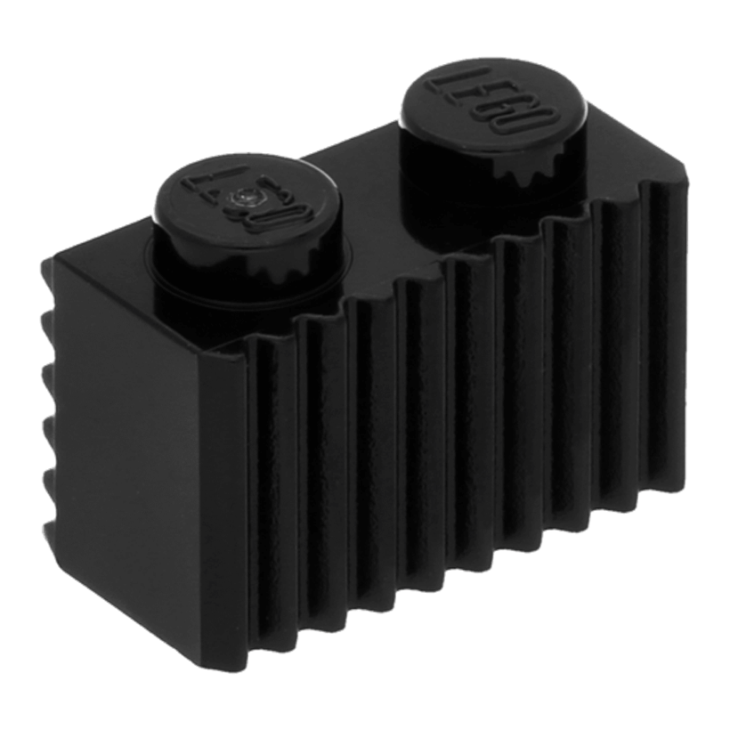 Кубик 20шт Lego Модифікована Grille Fluted Profile 1 x 2 2877 287726 Black Б/У - Retromagaz