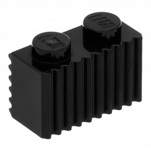 Кубик Lego Модифікована Grille Fluted Profile 1 x 2 2877 287726 Black 20шт Б/У - Retromagaz