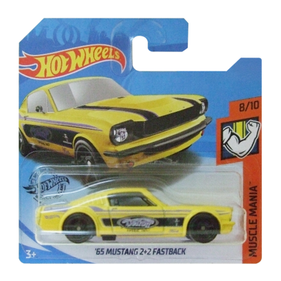 Машинка Базова Hot Wheels '65 Mustang 2+2 Fastback Muscle Mania 1:64 FYG74 Yellow - Retromagaz