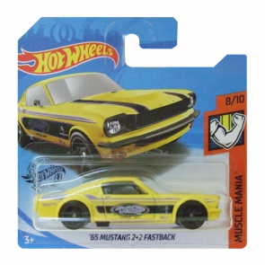 Машинка Базовая Hot Wheels '65 Mustang 2+2 Fastback Muscle Mania 1:64 FYG74 Yellow