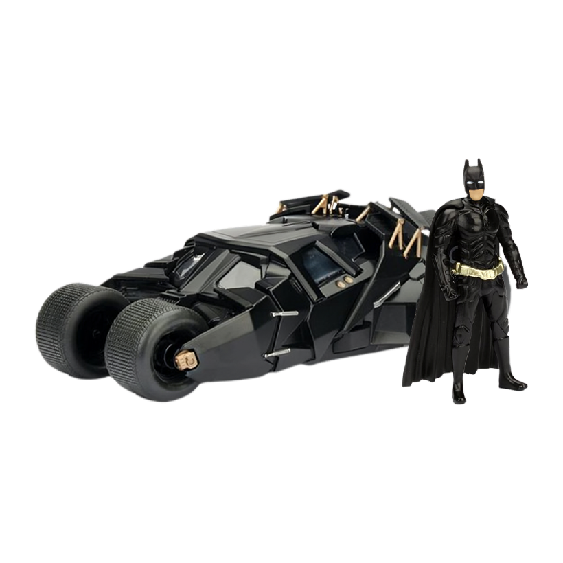 Машинка Jada Batman (2008) Бетмобіль Темного Лицаря з Фігуркою Бетмена 1:24 Black - Retromagaz
