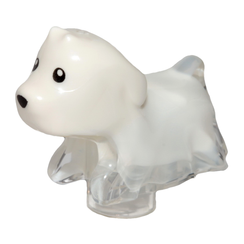 Фігурка Lego Земля Dog Ghost with Marbled White Pattern Spencer Animals 52672pb01 Trans-Clear Б/У - Retromagaz