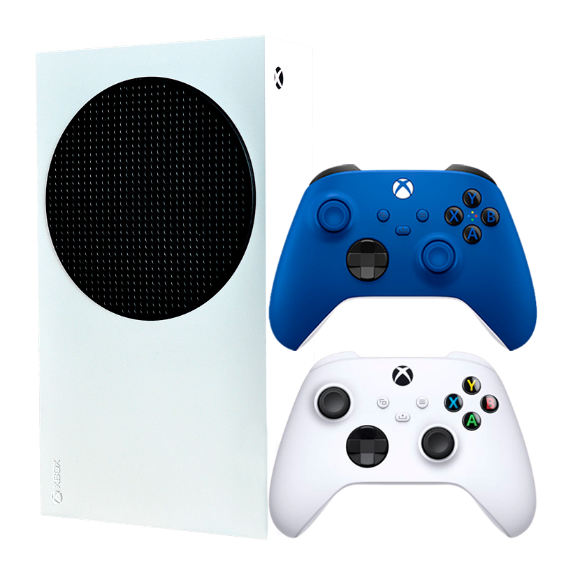Набор Консоль Microsoft Xbox Series S 512GB White Новый  + Геймпад Беспроводной Controller Shock Blue - Retromagaz