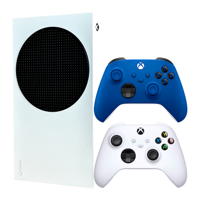 Набор Консоль Microsoft Xbox Series S 512GB White Новый  + Геймпад Беспроводной Controller Shock Blue - Retromagaz