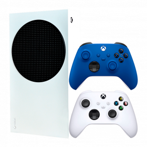 Набір Консоль Microsoft Xbox Series S 512GB White Новий  + Геймпад Бездротовий Controller Shock Blue - Retromagaz
