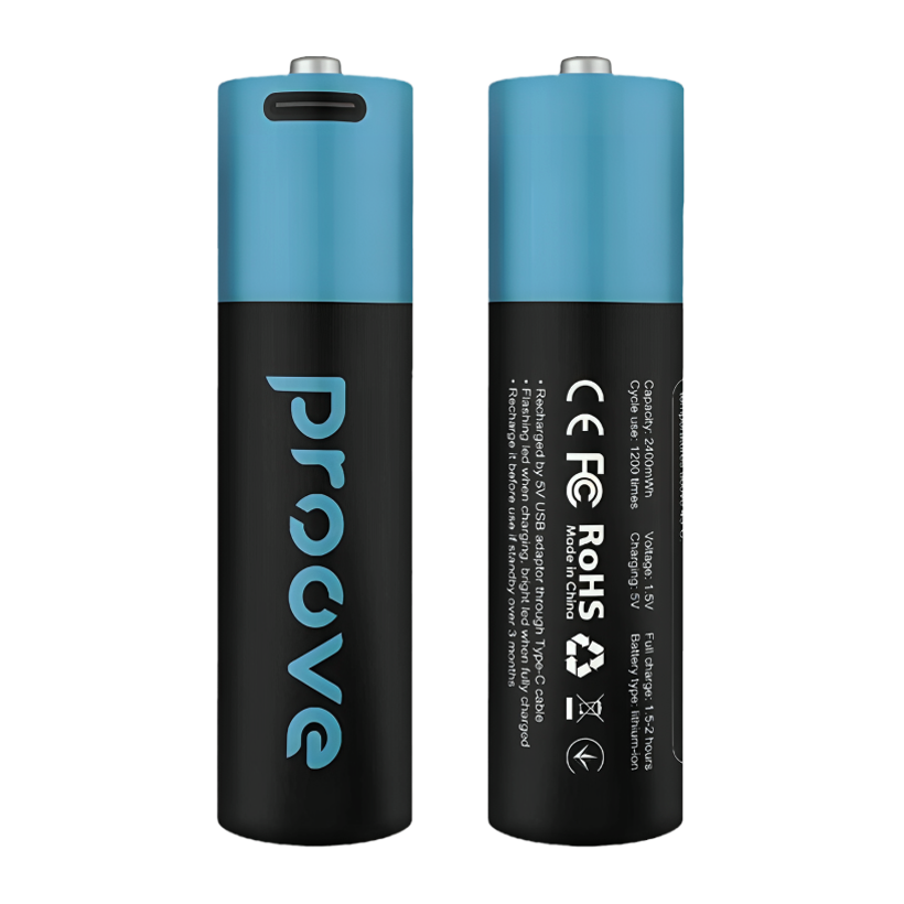 Аккумулятор 2шт Proove AA Compact Energy USB Type-C Black 2400 mAh - Retromagaz