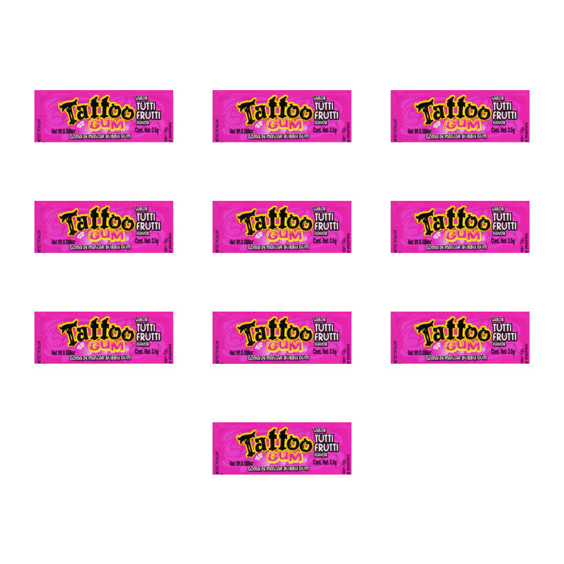 Набір Жувальна Гумка 10шт Crazy Tattoo Gum 2,5g - Retromagaz