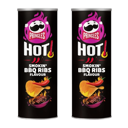 Набор Чипсы 2шт Pringles 1шт Hot Smokin' BBQ RIBS Flavour 160g 5053990175949 - Retromagaz