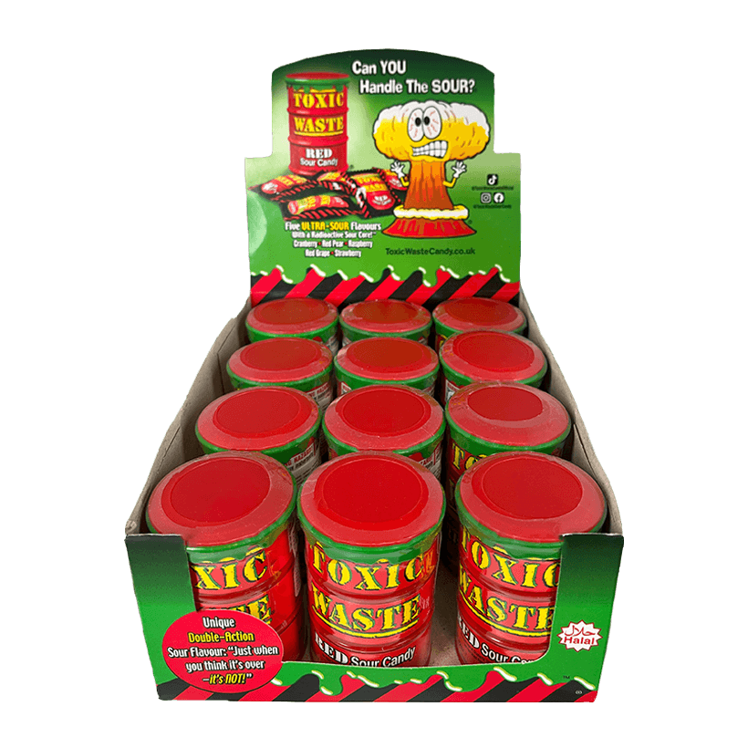 Набір Цукерки 12шт Toxic Waste Red Sour Candy 42g - Retromagaz