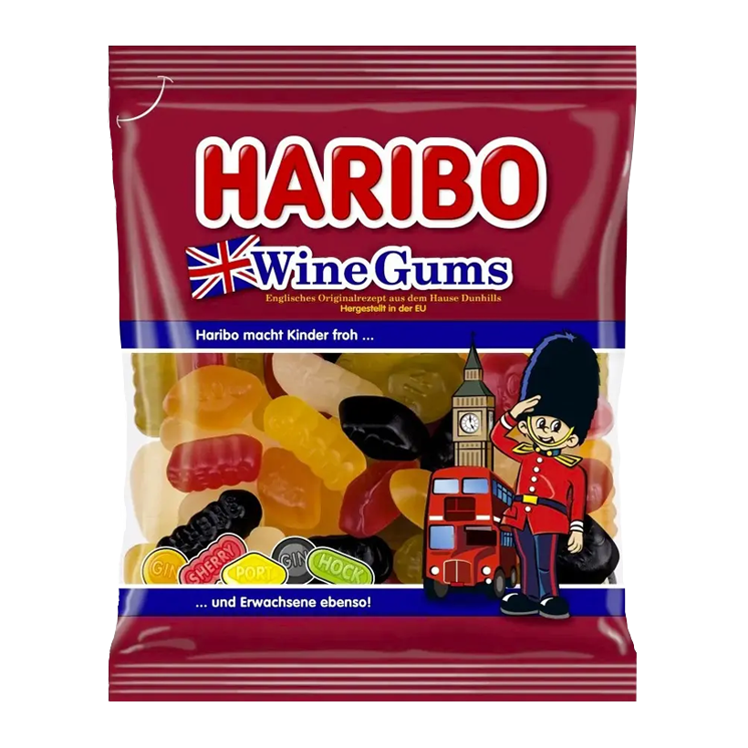 Цукерки Жувальні Haribo Британські WineGums 160g - Retromagaz