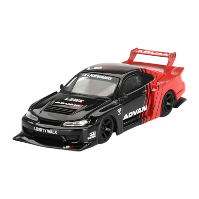 Машинка Premium MINI GT Nissan Nissan LB-Super Silhouette S15 Silvia ADVAN 1:64 MGT00649-CH Black - Retromagaz