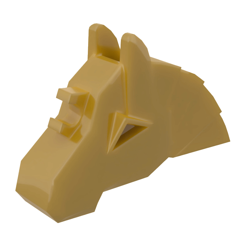Для Тварин Lego Horse Battle Helmet Angular Castle 48492 4506046 Pearl Gold Б/У - Retromagaz