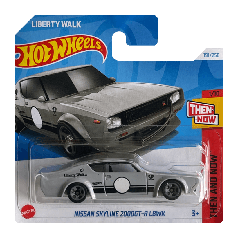Машинка Базовая Hot Wheels Nissan Skyline 2000GT-R LBWK Liberty Walk Then and Now 1:64 HTC65 Grey - Retromagaz