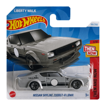 Машинка Базовая Hot Wheels Nissan Skyline 2000GT-R LBWK Liberty Walk Then and Now 1:64 HTC65 Grey - Retromagaz