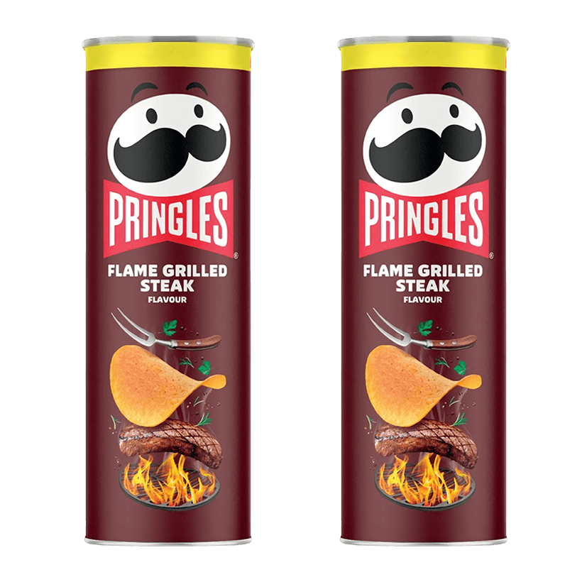 Набір Чипси 2шт Pringles Flame Grilled Steak 165g - Retromagaz