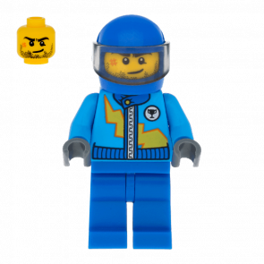 Фігурка Lego 973pb1657 Jacket with Zipper and Yellow Lightning Bolt City Race rac055 Б/У - Retromagaz