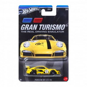 Тематическая Машинка Hot Wheels Porsche Porsche 911 GT3 RS Gran Turismo 1:64 HRV65 Yellow - Retromagaz