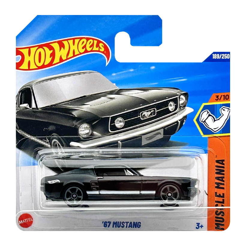 Машинка Базовая Hot Wheels '67 Mustang Muscle Mania 1:64 JBB13 Black - Retromagaz