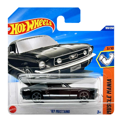 Машинка Базова Hot Wheels '67 Mustang Muscle Mania 1:64 JBB13 Black - Retromagaz