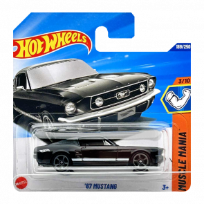 Машинка Базова Hot Wheels '67 Mustang Muscle Mania 1:64 JBB13 Black - Retromagaz