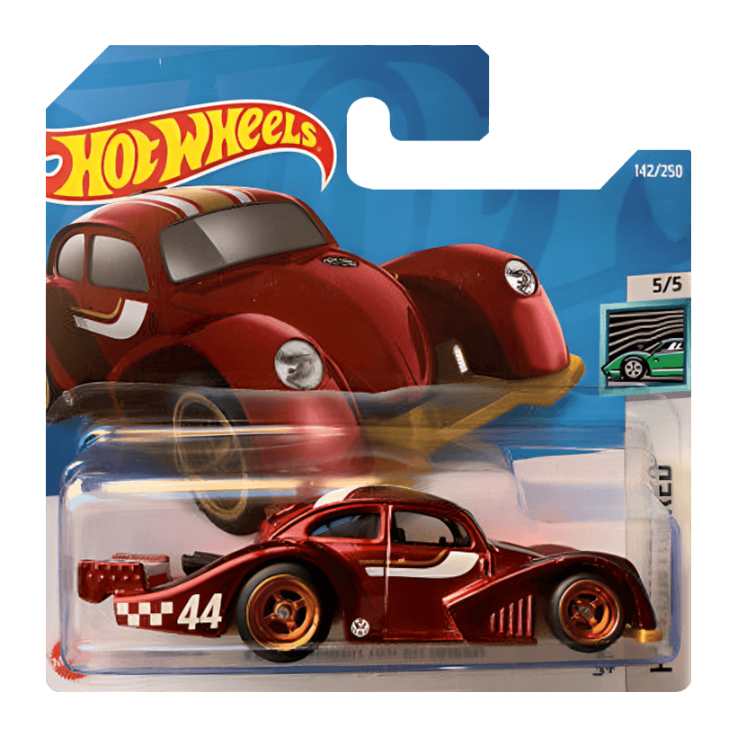 Машинка Базова Hot Wheels Volkswagen Käfer Racer Super Treasure Hunt STH Contoured 1:64 HCY09 Red - Retromagaz