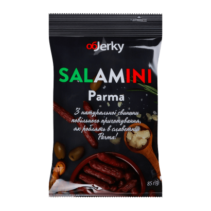 Колбаски Objerky Salamini Parma Сыровяленные 85g - Retromagaz