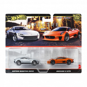 Машинка Premium 2шт Hot Wheels Aston Martin DB10 / Jaguar C-X75 Spectre 007 2-Packs 1:64 JBL04 Silver - Retromagaz