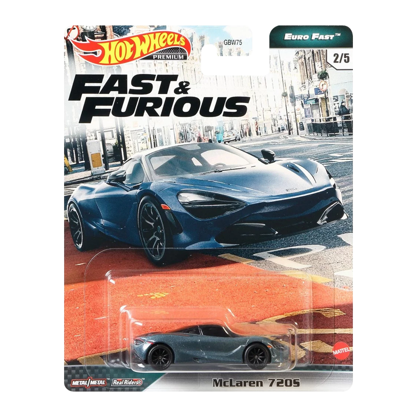 Машинка Premium Hot Wheels McLaren 720S Fast & Furious 1:64 GPK54 Metallic Blue - Retromagaz