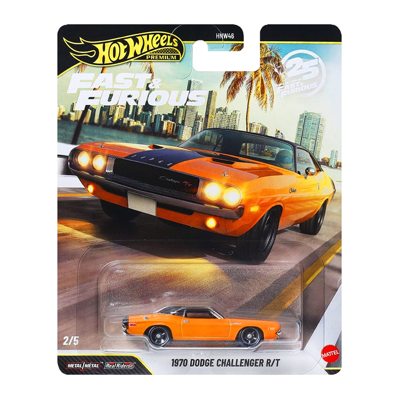 Машинка Premium Hot Wheels 1970 Dodge Charger R/T Fast & Furious 1:64 JHW64 Orange - Retromagaz