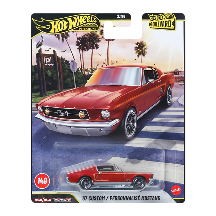 Машинка Premium Hot Wheels '67 Custom Mustang Boulevard 1:64 JHW40 Red - Retromagaz