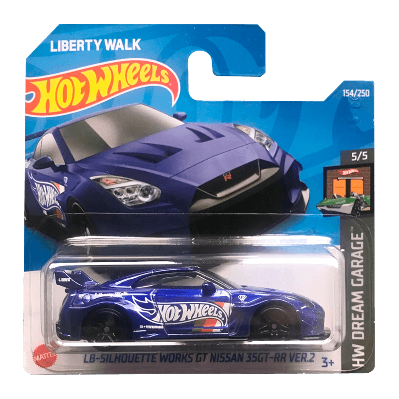 Машинка Базова Hot Wheels Liberty Walk LB-Silhouette Works GT Nissan 35GT-RR Ver.2 Dream Garage 1:64 HCT99 Blue - Retromagaz