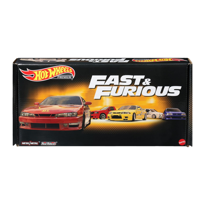 Машинка Premium 5шт Hot Wheels Nissan 240SX / Skyline GT-R / Volkswagen Jetta / Maxima / Ford F-150 Fast & Furious 1:64 HKF08 Yellow - Retromagaz