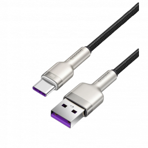 Кабель Baseus Cafule Series Metal 66W USB 2.0 - USB Type-C Black 1m - Retromagaz