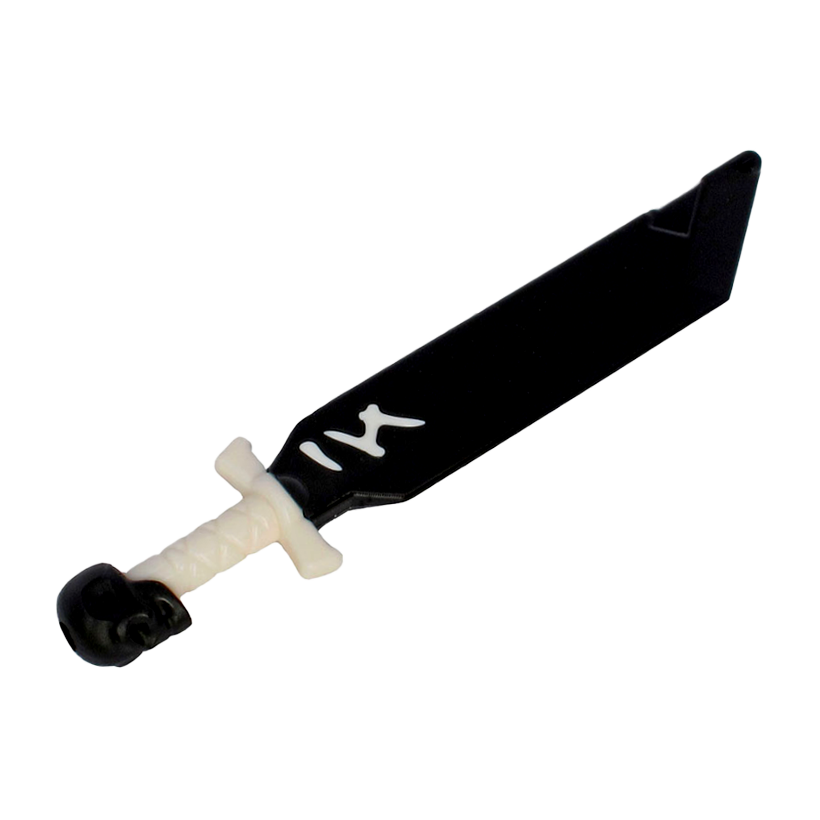 Зброя Lego Меч Sword with Skull Pommel with Molded White Hilt 66954pb01 6300094 Black Б/У - Retromagaz
