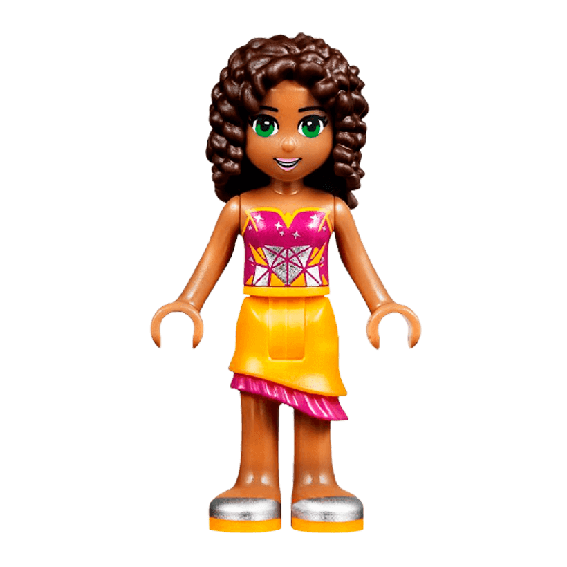 Фигурка Lego Girl Andrea Bright Light Orange Asymmetric Skirt Friends frnd122 1 Б/У - Retromagaz