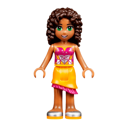 Фигурка Lego Andrea Bright Light Orange Asymmetric Skirt Friends Girl frnd122 1 Б/У - Retromagaz