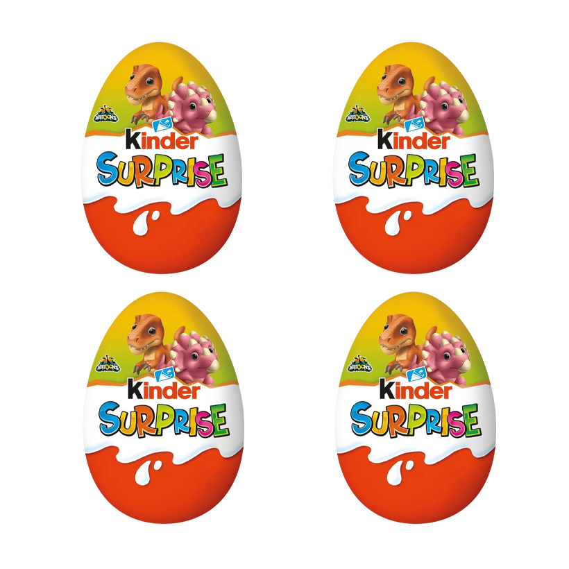 Набір Шоколадне Яйце 4шт Kinder Surprise Динозаври Natoons Dinosaurs 20g - Retromagaz