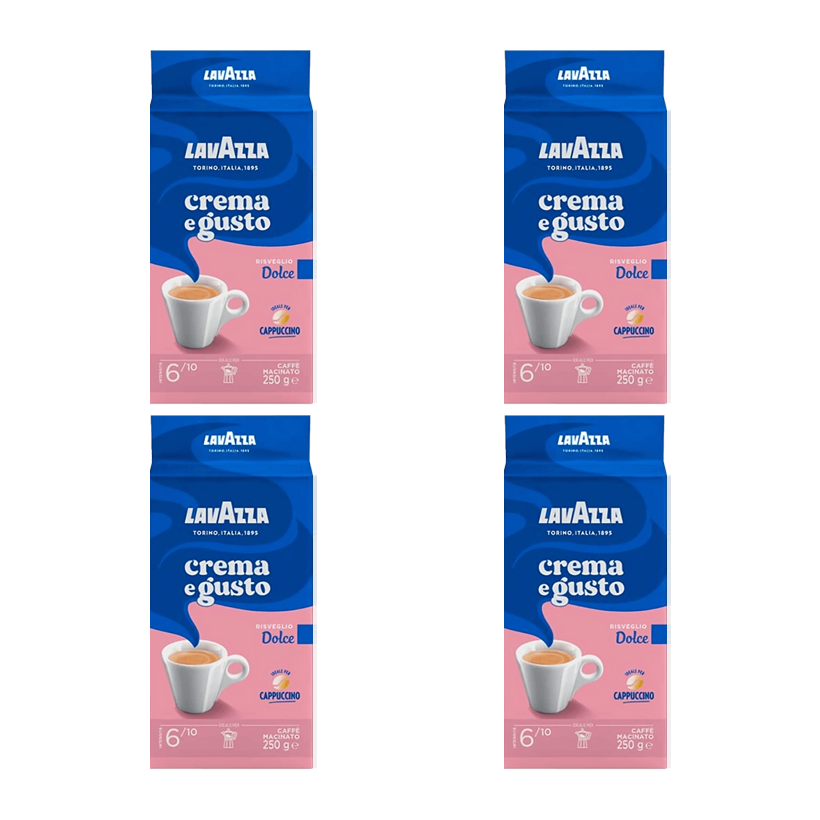 Набір Кава Мелена 4шт Lavazza Crema e Gusto Dolce 250g - Retromagaz