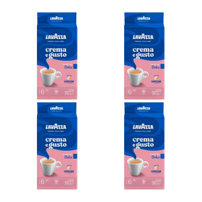 Набір Кава Мелена Lavazza 4шт Crema e Gusto Dolce 250g - Retromagaz