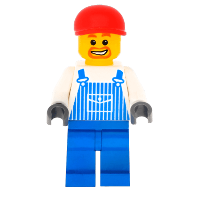 Фігурка Lego City People 973pb0009 Overalls Striped Blue with Pocket ovr038 Б/У Нормальний - Retromagaz